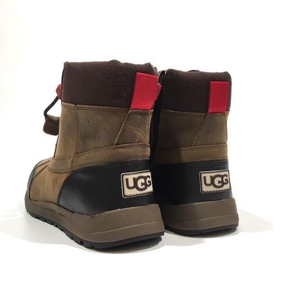 UGG TURLOCK WATERPROOF SNOW BOOTS WALNUT BROWN LEATHER -BIG KIDS US 6 -NEW - Picture 2 of 10